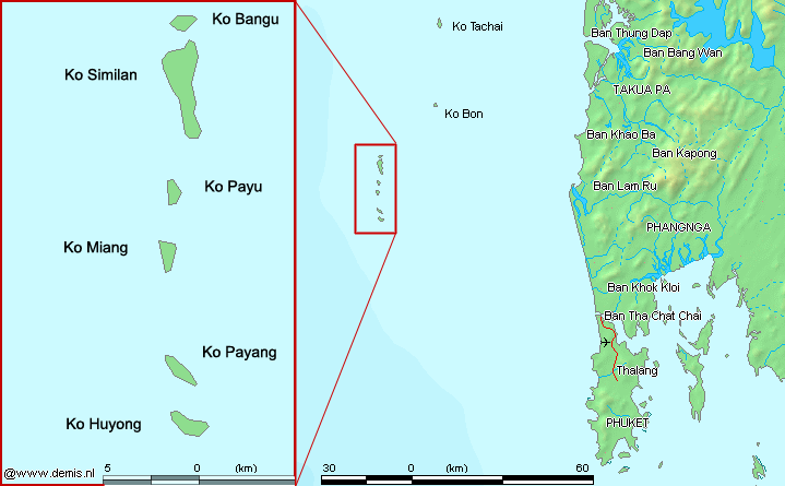 Similan Islands map